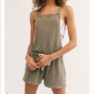 Monrow soft army green overalls